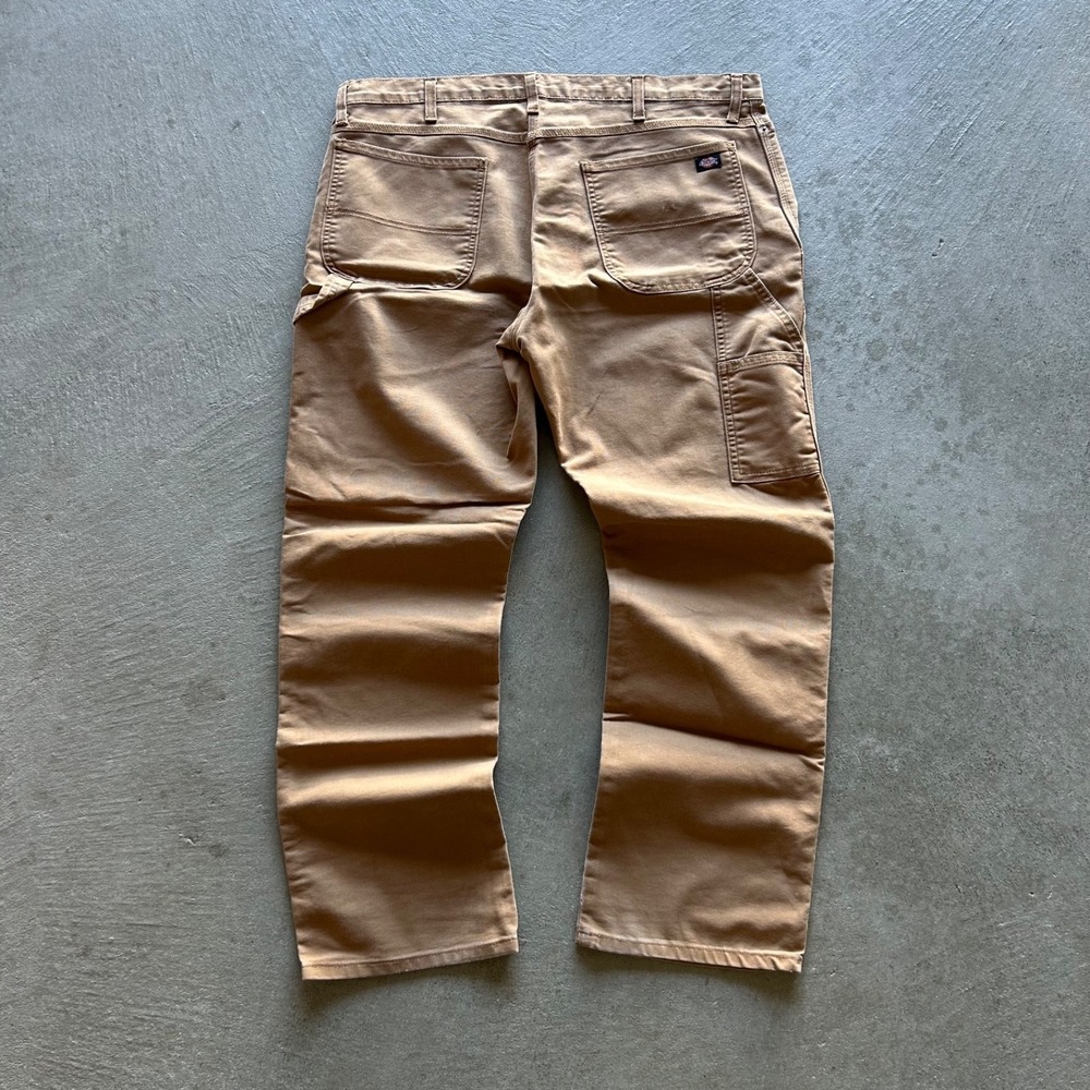 Vintage Dickies Flex Carpenter Pants Size 38x32 Tan Regular Fit Workwear - Picture 2 of 7